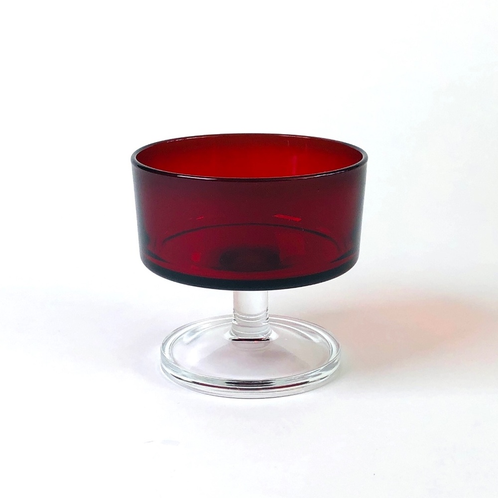 Vintage Luminarc Red Glass Compote